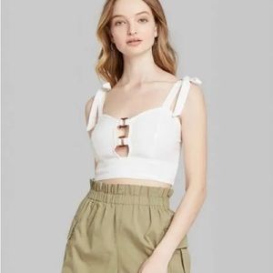 Wild Fable White Linen Top